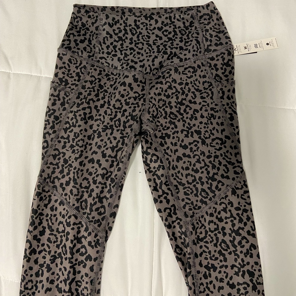 Gray Cheetah Print Workout Leggings